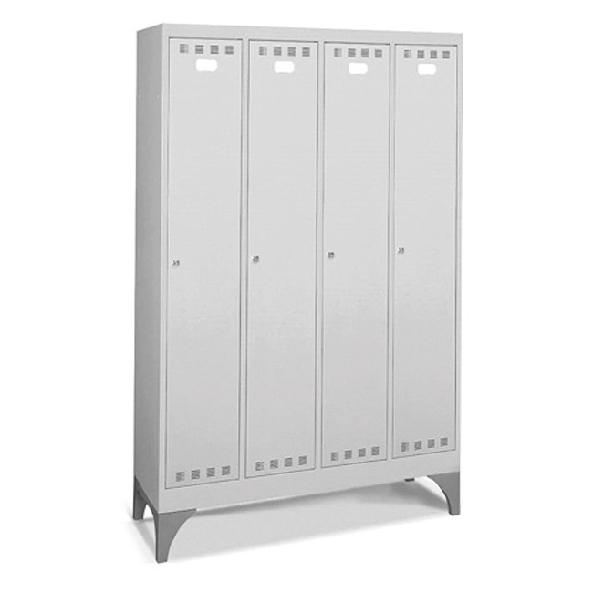 Vendita online Armadio spogliatoio a 4 scomparti mm.1195x500x1950H - Grigio chiaro RAL7035